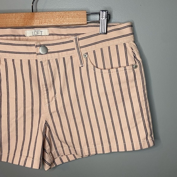 NWT Ann Taylor Loft Blush Pink Stripe Denim Shorts - Picture 5 of 10